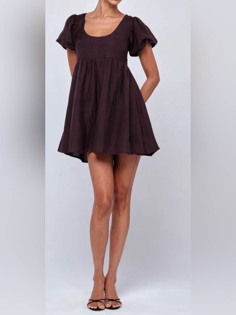 NWT RESA Shay Brown Linen Mini Dress XL